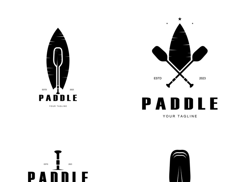 simple paddle logo,design for surfing,rafting,canoe,boat,surfing and rowing equipment business,vector