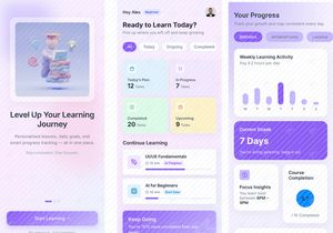 Modern Learning App UI Design | Dashboard & Progress Tracking