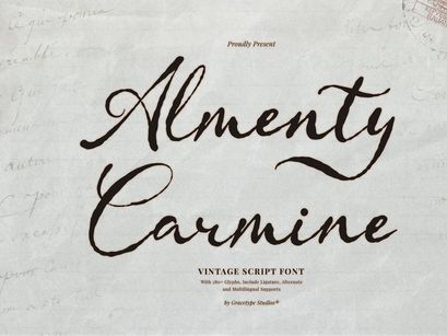 Almenty Carmine | Vintage Script Font