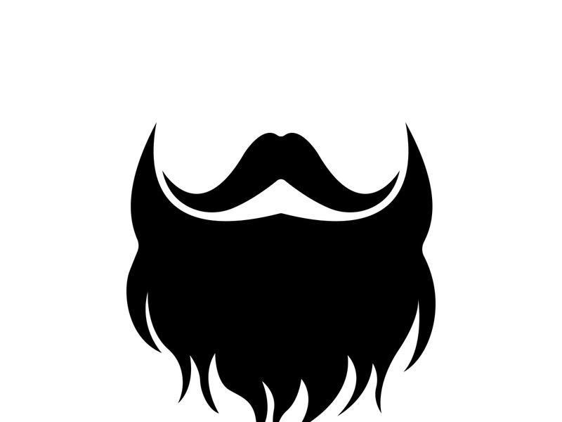 Beard icon logo and mustache vector illustration design symbol