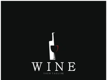 Wine logo with wine glasses and bottles.for night clubs,bars,cafe and wine shops.