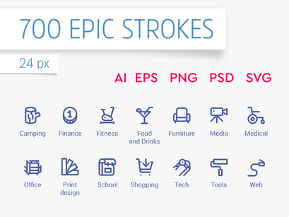 700 Epic Stroke Icons