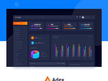 Adex - Material Design Admin Dashboard PSD Template preview picture