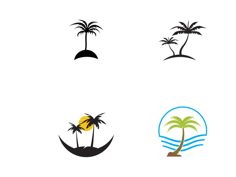 Natural palm tree logo