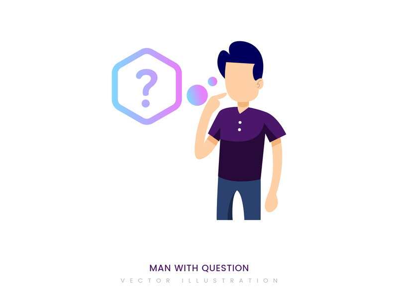 Man with question vector illustration