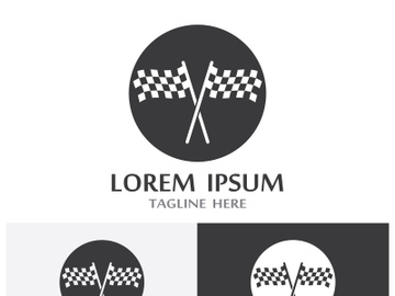 Creative and modern racing flag logo design. preview picture