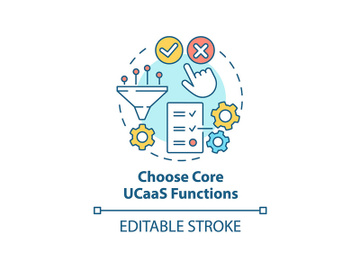Choose core UCaaS functions concept icon preview picture