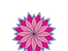 Traditional Asian colorful floral pattern Stained glass mosaic logo tile design inspiration