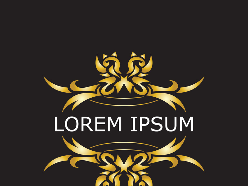 Gold luxury floral vintage monogram decorative logo template