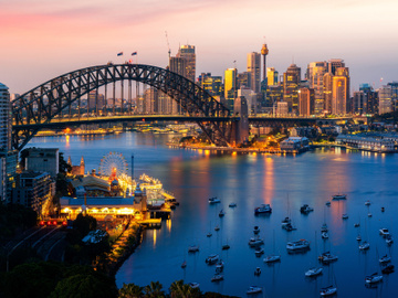 Sunset over Sydney harbour preview picture
