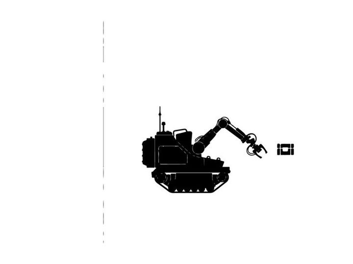 Silhouette of a heavy excavator machine in a simple design