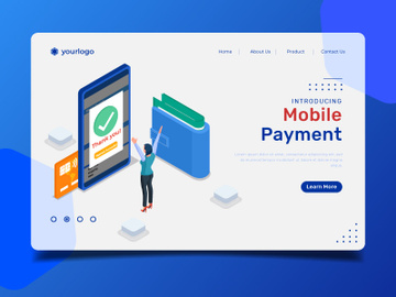 Mobile Payment - Landing Page Illustration template. preview picture