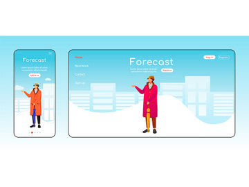 Forecast landing page flat color vector template preview picture