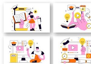 10 Online Course Vector Illustration