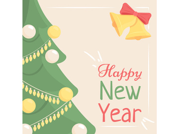 Happy New Year greeting card template preview picture