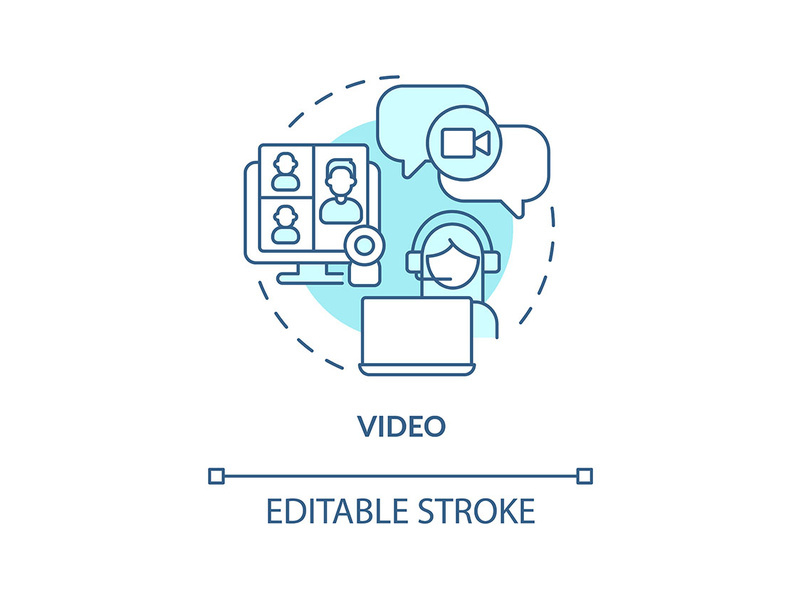 Video turquoise concept icon