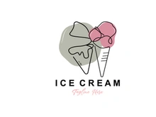 Ice Cream Logo Design, Fresh Sweet Soft Cold Food Illustration, Children's Favorite Vector, Product Brand