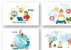 12 Outsourcing Business Illustration