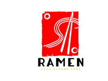 Noodle Logo, Ramen Vector, Chinese Food, Fast Food Restaurant Brand Design, Product Brand, Cafe