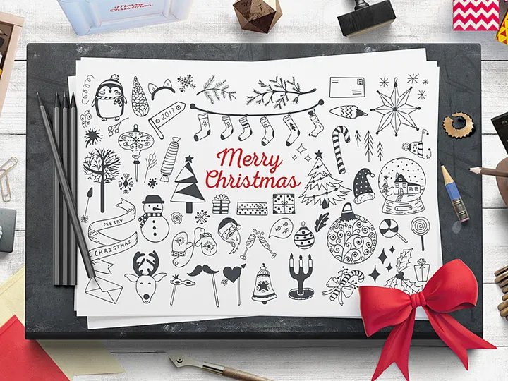 Cozy Christmas Free Vector Set