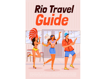 Rio travel guide poster flat vector template preview picture
