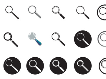 Magnifying glass icon logo preview picture