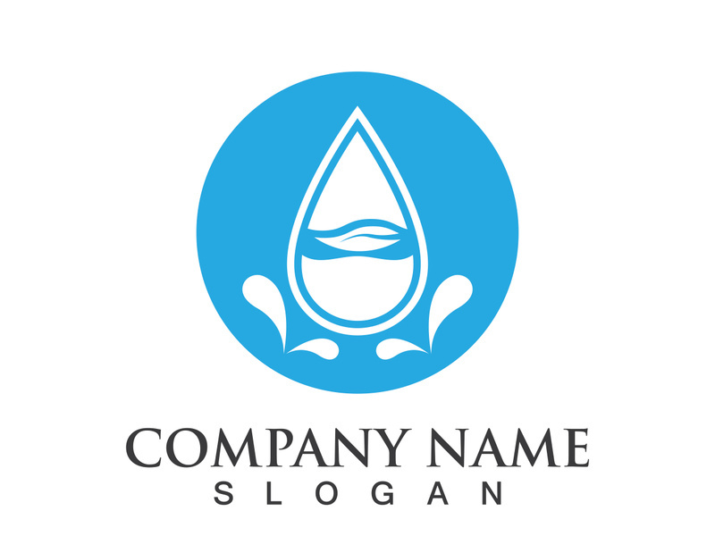 Blue water drop vector logo icon illustration images