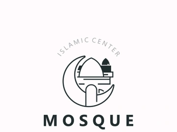 Mosque Logo design, simple islamic architecture, emblem symbol islamic center vector template preview picture