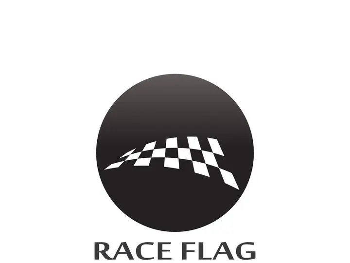 Creative and modern racing flag logo design.