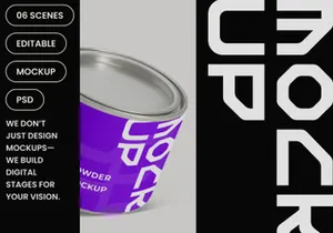 Coffee Powder Can Mockup