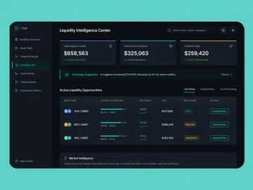 DeFi Liquidity Dashboard UI | Crypto Yield Farming & Asset Intel preview picture