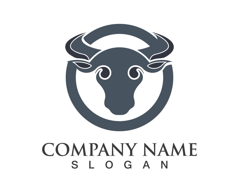 Bull head logo vector icon design illustration
