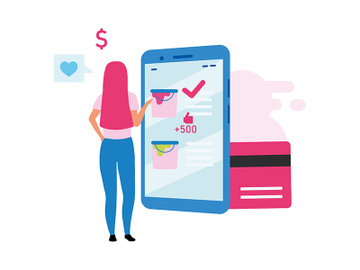 Paying for online goods with credit card flat concept vector illustration preview picture