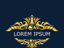 Gold luxury floral vintage monogram decorative logo template