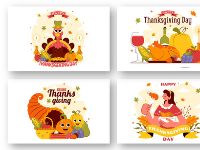 10 Happy Thanksgiving Day Illustration