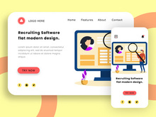 Recruiting software flat modern design.