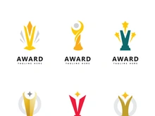 Trophy cup vector logo template concept illustration