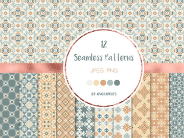 12 Geometrical Ornaments Seamless Patterns preview picture