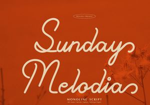 Sunday Melodia | Monoline Script Font