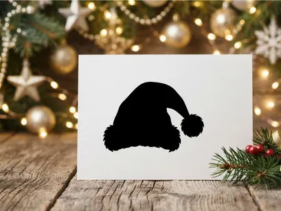 Topi Santa Meriah dengan Pom-Pom untuk Perayaan Natal