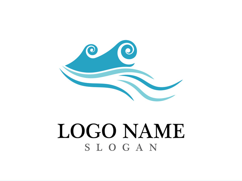 Wave beach vector illustration design logo