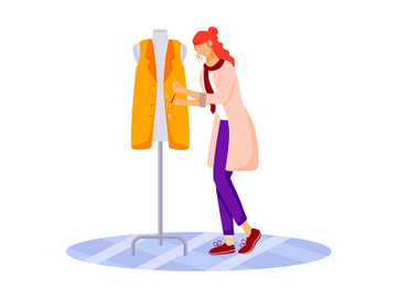 Fashion designer in atelier flat color vector illustration preview picture