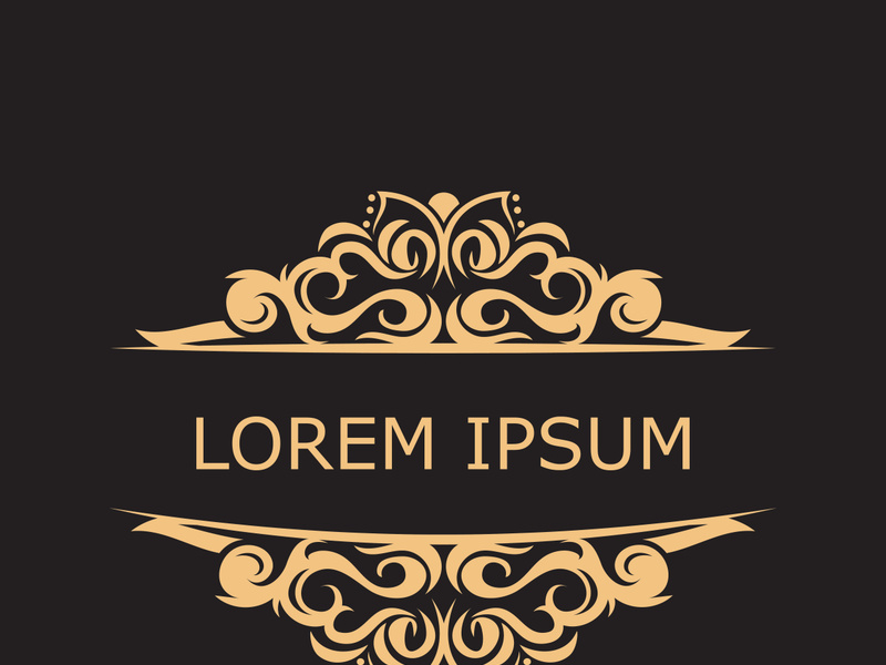 Gold luxury floral vintage monogram decorative logo template