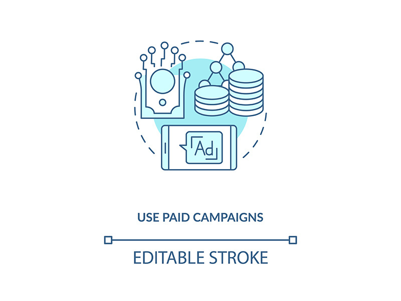 Use paid campaigns concept icon