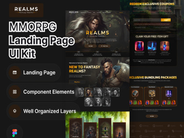 Fantasy | MMORPG Landing Page UI Kit preview picture
