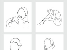 Beauty Woman Line Art, Wall Decoration