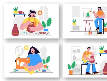 12 DIY Class or Craft Workshop Illustration