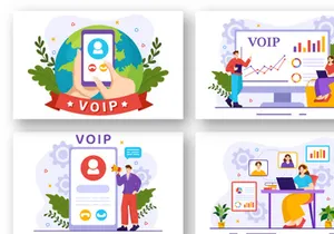 12 VOIP or Voice Over Internet Protocol Illustration