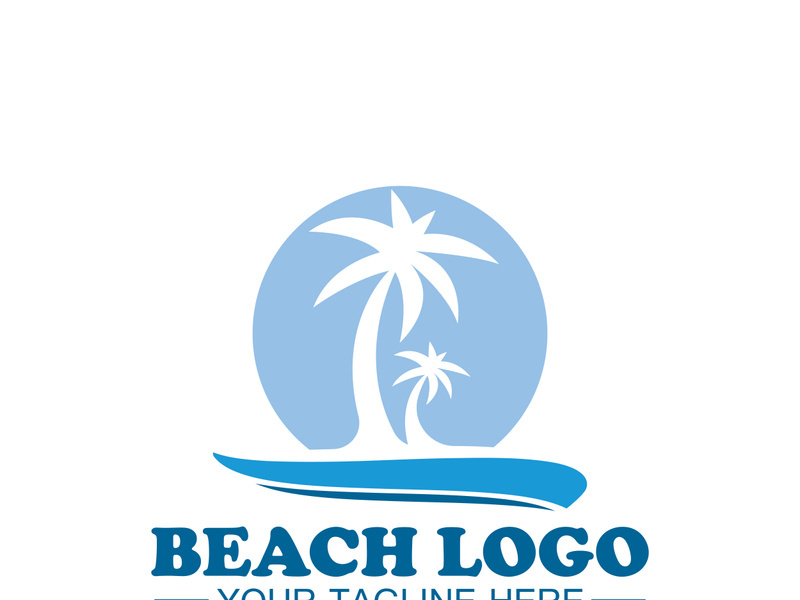 Beach logo design Vector template