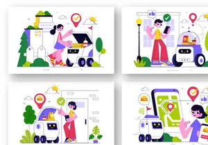 10 Robotic Food Delivery Service Illustration